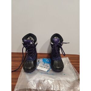 Mishansha Toddler 8 Purple‎ Snow Skiing Boots Lace Up Kids Babies Walking